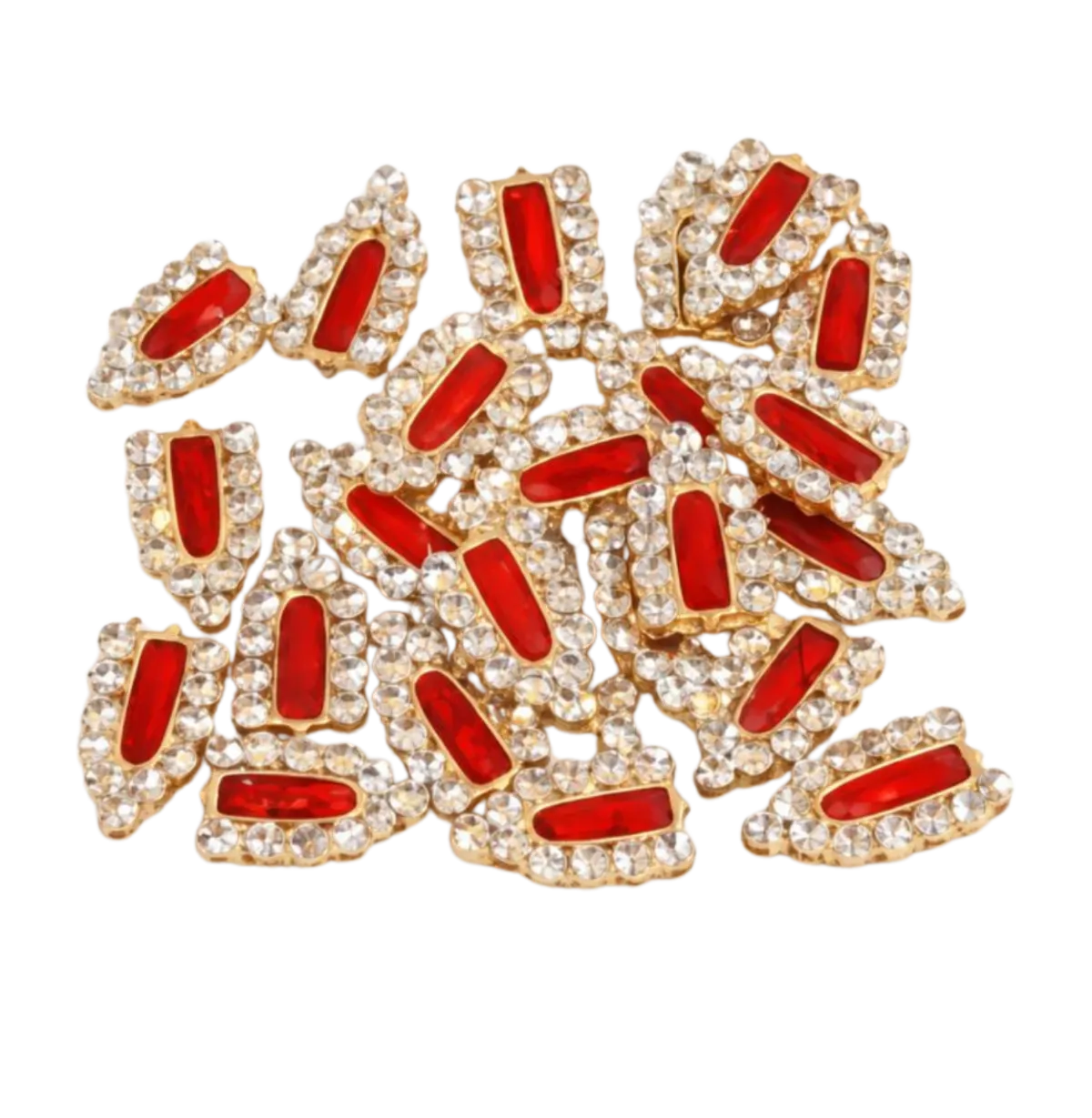 Red & Crystal Rhinestone Decorative Tilak Set for Thakur Ji